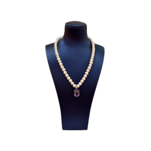 Amethyst - Fresh Water Pearl with Silver Setting