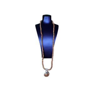 Rudraksha Mala with Salagrama Pendant - Design 2