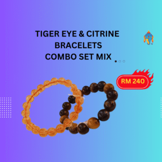 TIGER EYE & CITRINE BRACELETS COMBO SET MIX
