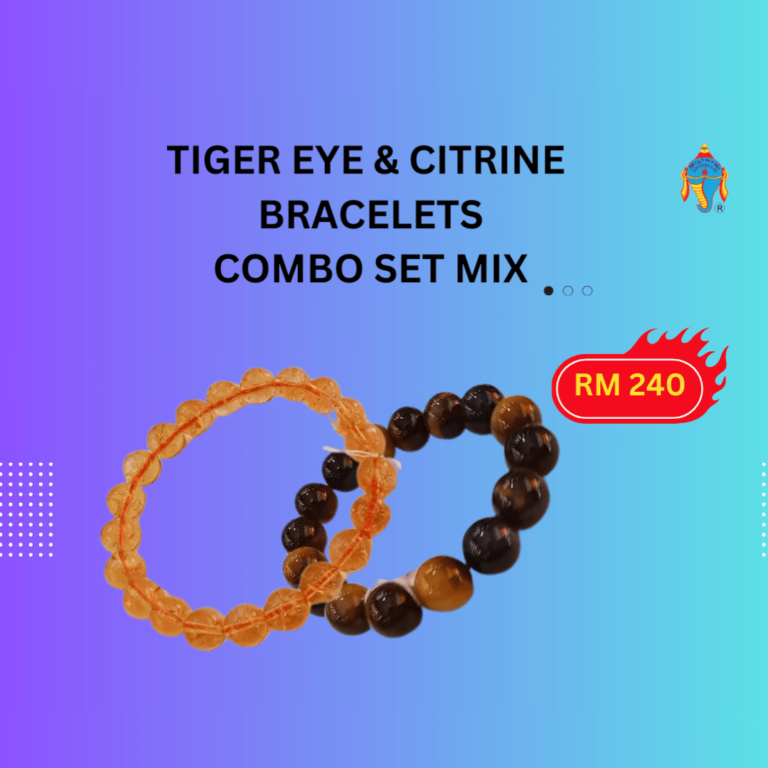 TIGER EYE & CITRINE BRACELETS COMBO SET MIX