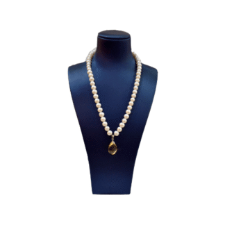 Citrine - Fresh Water Pearl with Silver Setting