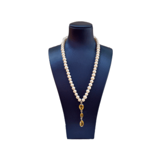 Citrine - Fresh Water Pearl with Silver Setting