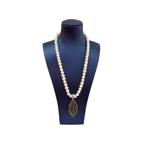 Labradorite - Fresh Water Pearl with Silver Setting