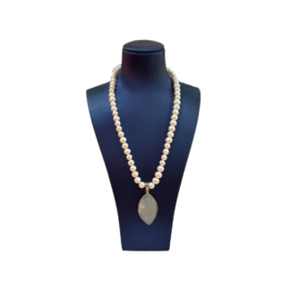 Moonstone - Fresh Water Pearl with Silver Setting