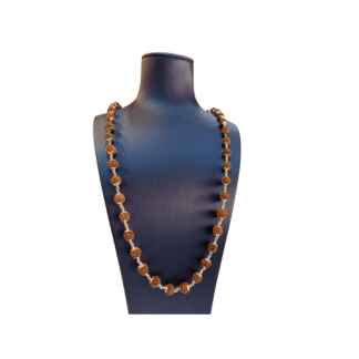 Rudraksha Mala 108 beads with Silver cap